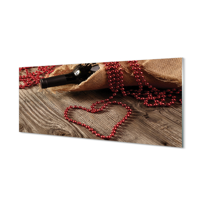 Quadro de vidro Contas de coração de vinho