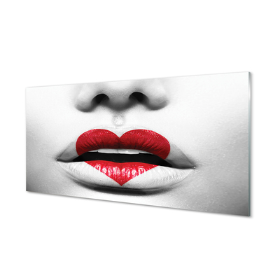 Pintura em vidro Lábios coração mulher
