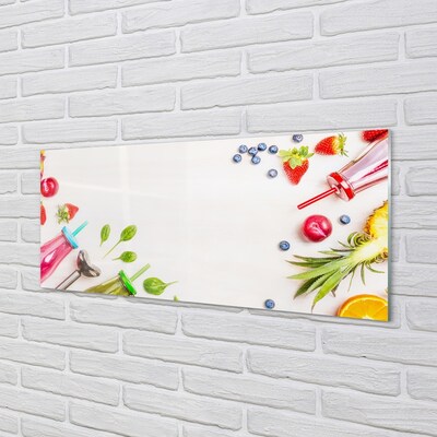 Pintura em vidro Smoothies garrafas canudos espinafre