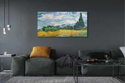 Quadro de vidro Campo de trigo com ciprestes - Vincent van Gogh