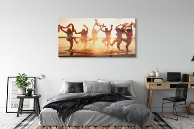 Pintura em vidro Pessoas, mar, oeste