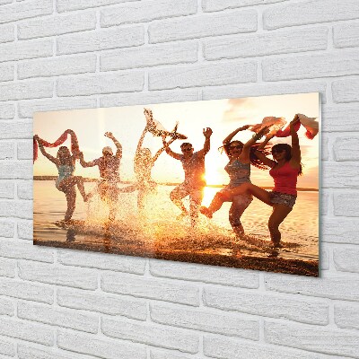 Pintura em vidro Pessoas, mar, oeste