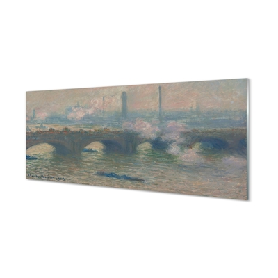 Pintura em vidro Ponte de Waterloo em um dia nublado - Claude Monet