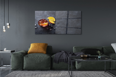 Pintura em vidro Chá gelado de limão