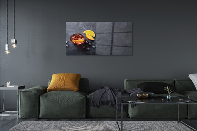 Pintura em vidro Chá gelado de limão