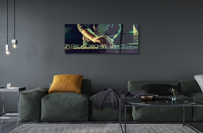 Quadro de vidro Fones de ouvido para console de DJ