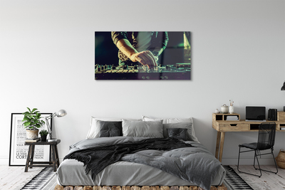 Quadro de vidro Fones de ouvido para console de DJ