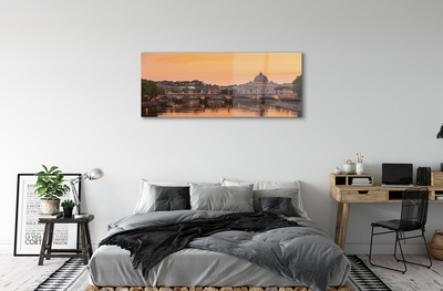 Quadro de vidro Roma Pôr do Sol Pontes Rio Edifícios