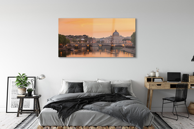 Quadro de vidro Roma Pôr do Sol Pontes Rio Edifícios