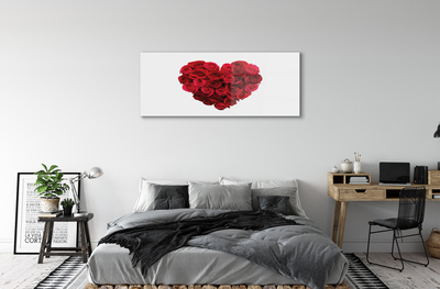 Quadro de vidro Coração de rosas
