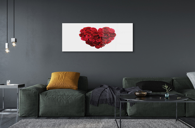 Quadro de vidro Coração de rosas