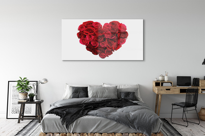 Quadro de vidro Coração de rosas