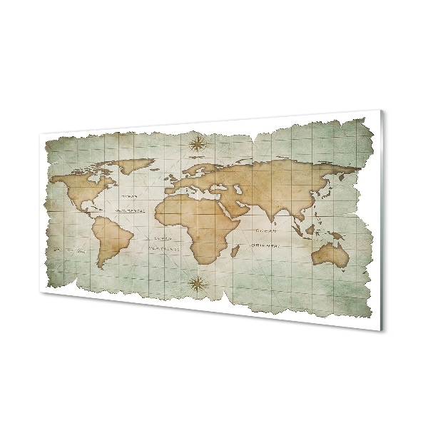 Quadro de vidro Mapa