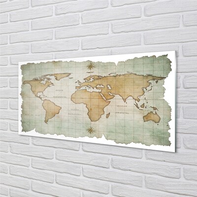Quadro de vidro Mapa