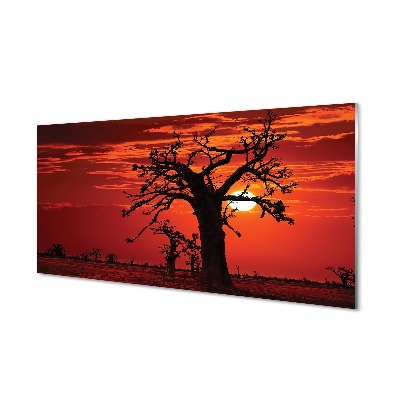 Pintura em vidro Árvores nuvens céu