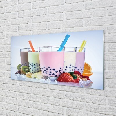 Pintura em vidro Milkshakes com frutas