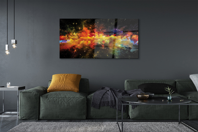 Pintura em vidro Padrões fractais amarelos