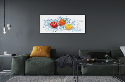 Pintura em vidro Pimentas na água