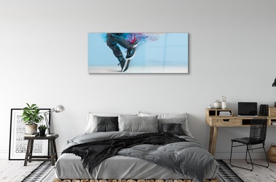 Quadro de vidro Manchas coloridas nas pernas