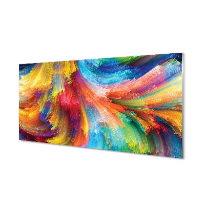 Quadro de vidro Fractais listrados irregulares coloridos