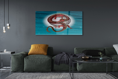 Pintura em vidro Dragão Japonês do Céu da Lua