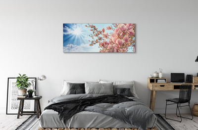 Quadro de vidro Magnólia céu sol