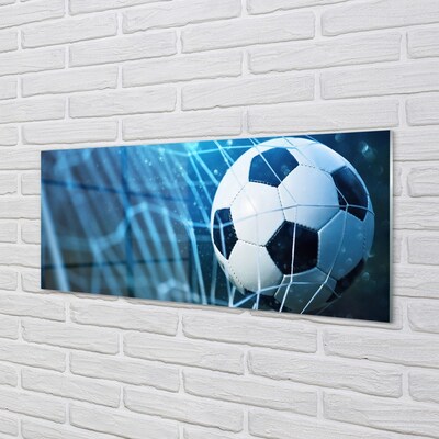 Pintura em vidro Bola de gol com fundo azul