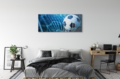 Pintura em vidro Bola de gol com fundo azul