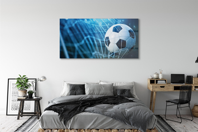 Pintura em vidro Bola de gol com fundo azul