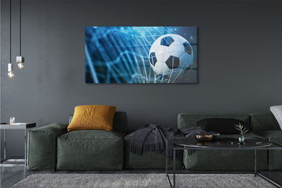 Pintura em vidro Bola de gol com fundo azul