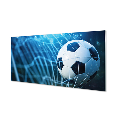 Pintura em vidro Bola de gol com fundo azul