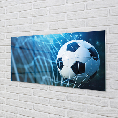 Pintura em vidro Bola de gol com fundo azul