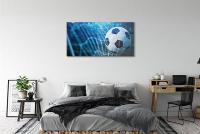 Pintura em vidro Bola de gol com fundo azul