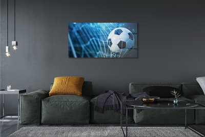 Pintura em vidro Bola de gol com fundo azul