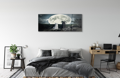 Pintura em vidro Floresta lunar dos lobos