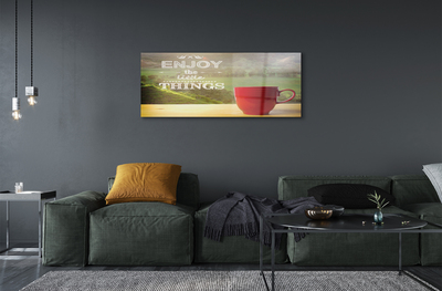 Quadro de vidro Caneca com a inscrição natureza
