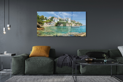 Quadro de vidro Grécia Mar Cidade Natureza
