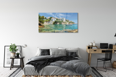 Quadro de vidro Grécia Mar Cidade Natureza