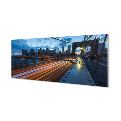 Pintura em vidro Ponte do rio dos arranha-céus