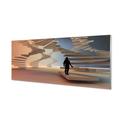 Quadro de vidro Escadas 3D