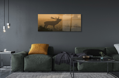 Quadro de vidro Nascer do sol de veado