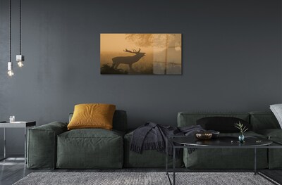 Quadro de vidro Nascer do sol de veado