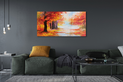 Quadro de vidro Folhas de árvores de outono