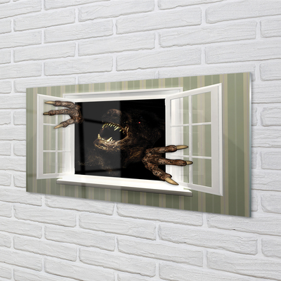 Pintura em vidro Figura assustadora na janela