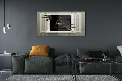 Pintura em vidro Figura assustadora na janela