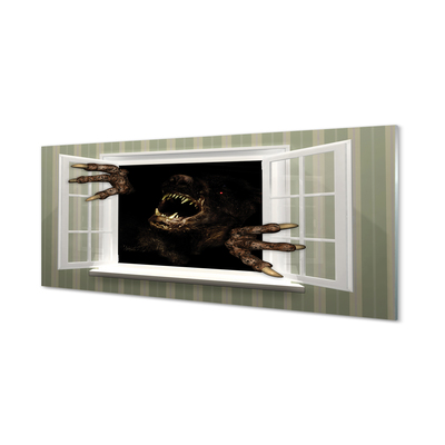 Pintura em vidro Figura assustadora na janela