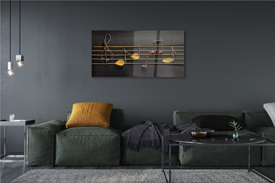 Quadro de vidro Notas de gravetos e folhas