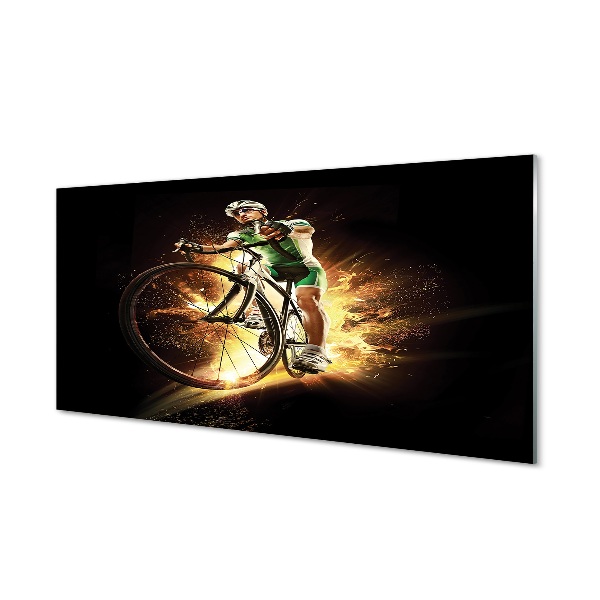 Pintura em vidro Bicicleta fundo preto