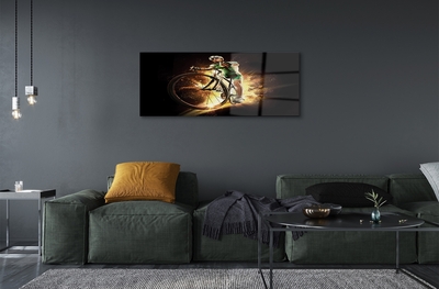 Pintura em vidro Bicicleta fundo preto