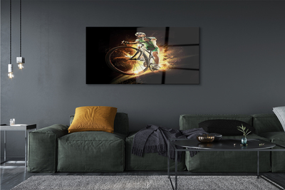 Pintura em vidro Bicicleta fundo preto